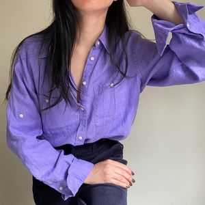 Lauren Ralph Lauren linen button shirt M